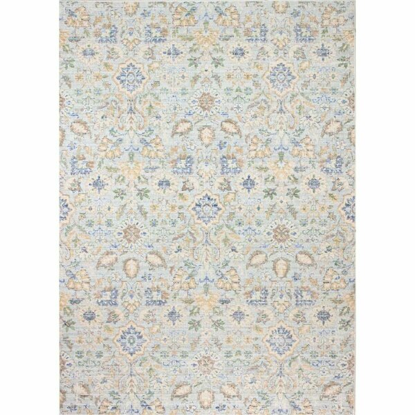 Bashian 3 ft. 6 in. x 5 ft. 6 in. Corsica Collection Bohemian Polyester Power Loom Area Rug, Light Blue C189-LBL-4X6-CR413